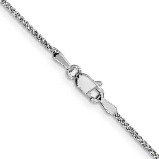 14K White Gold 14 inch 1.25mm Diamond-cut Spiga with Lobster Clasp Chain
