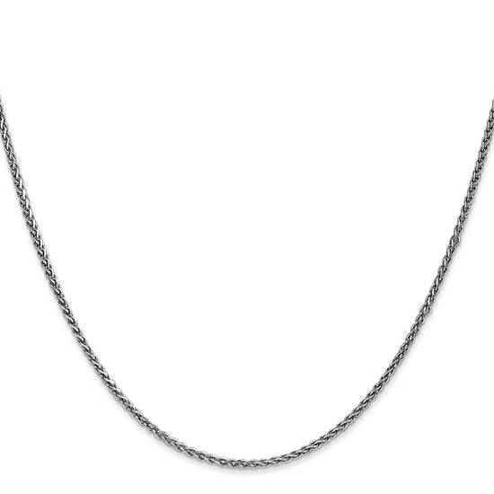 14K White Gold 20 inch 1.7mm Diamond-cut Spiga with Lobster Clasp Chain