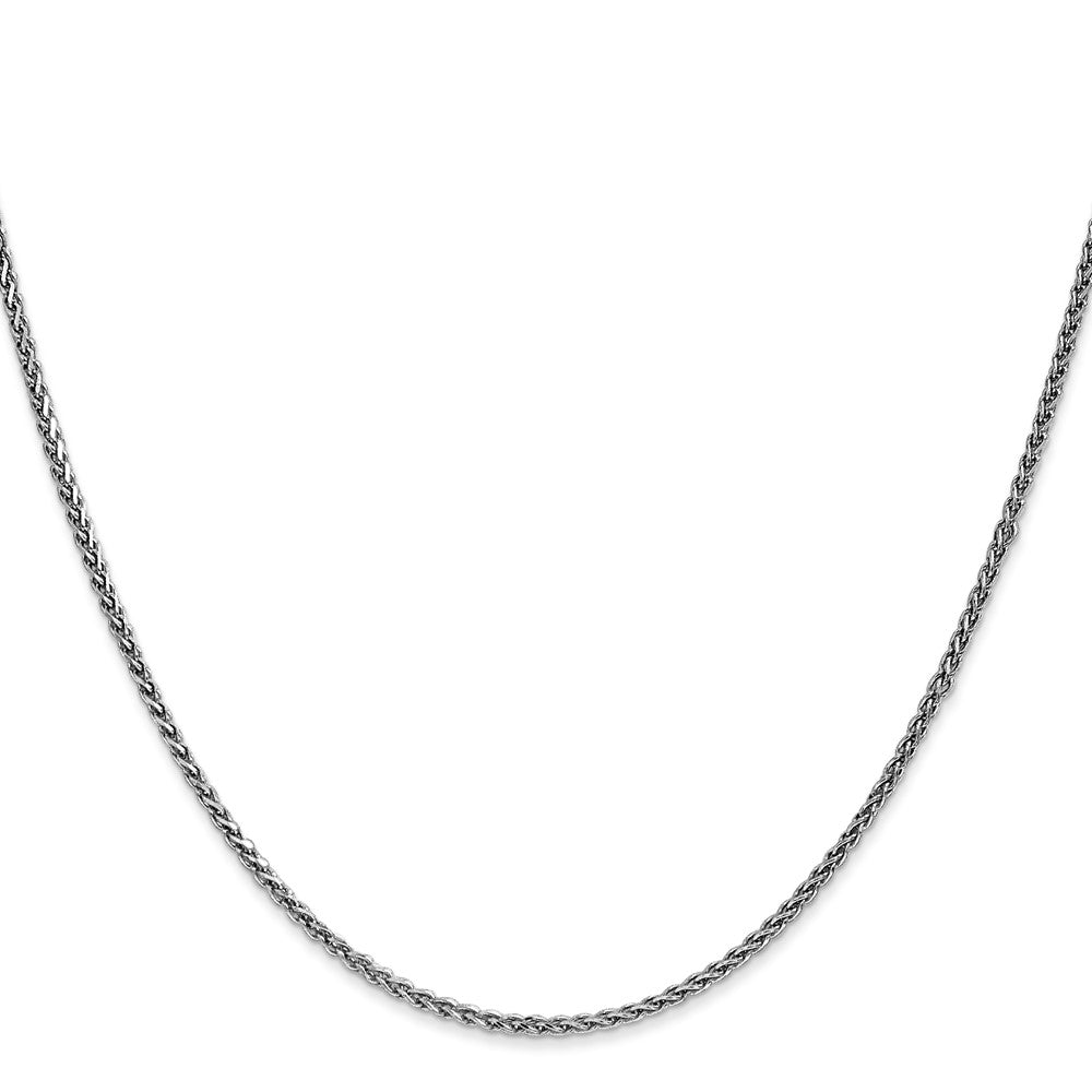 14K White Gold 20 inch 1.7mm Diamond-cut Spiga with Lobster Clasp Chain