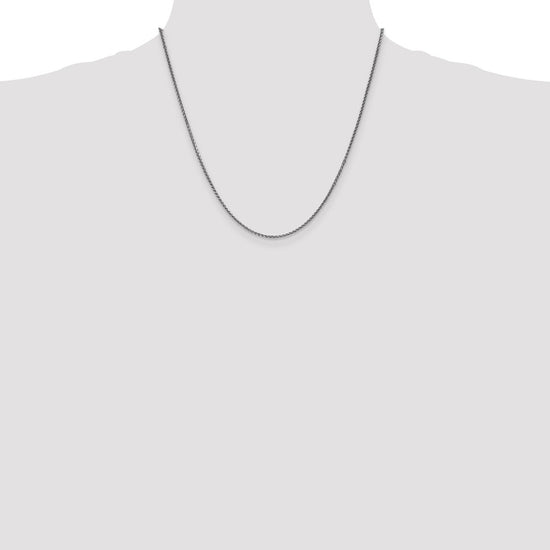 14K White Gold 20 inch 1.7mm Diamond-cut Spiga with Lobster Clasp Chain
