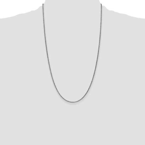 14K White Gold 26 inch 1.7mm Diamond-cut Spiga with Lobster Clasp Chain