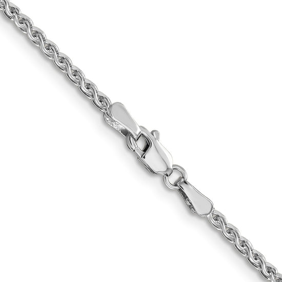 14K White Gold 30 inch 2.1mm Diamond-cut Spiga with Lobster Clasp Chain