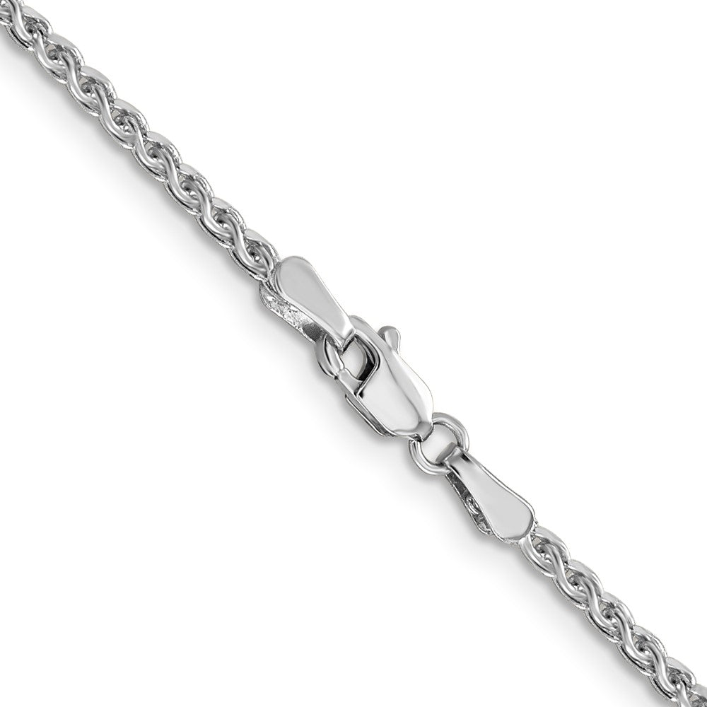 14K White Gold 30 inch 2.1mm Diamond-cut Spiga with Lobster Clasp Chain