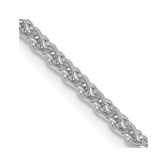14K White Gold 30 inch 2.1mm Diamond-cut Spiga with Lobster Clasp Chain