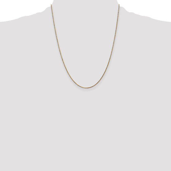 14K 22 inch 1.05mm Diamond-cut Spiga with Spring Ring Clasp Chain