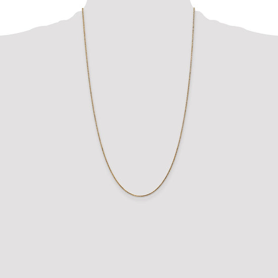 14K 26 inch 1.05mm Diamond-cut Spiga with Spring Ring Clasp Chain
