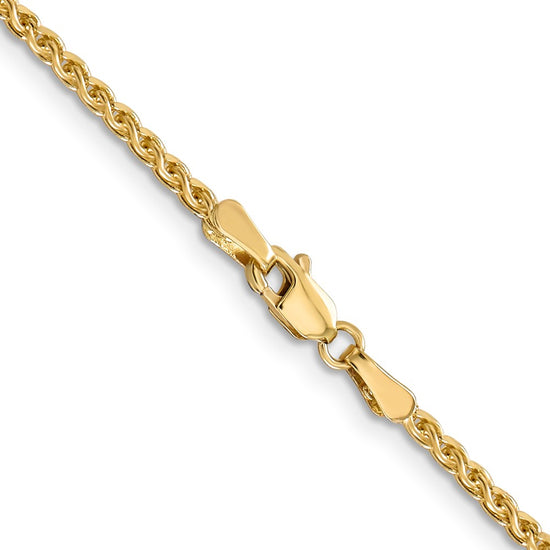 14K 24 inch 2.1mm Diamond-cut Spiga with Lobster Clasp Chain