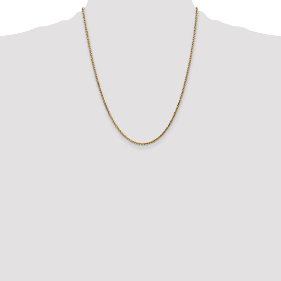 14K 22 inch 2.1mm Diamond-cut Spiga with Lobster Clasp Chain