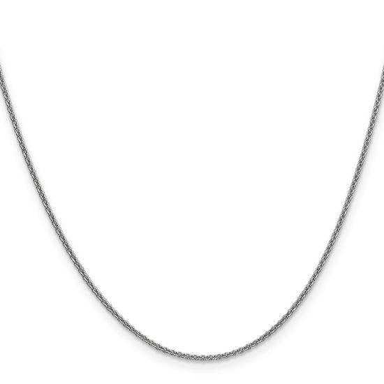 14K White Gold 22 inch 1.4mm Round Open Link Cable with Lobster Clasp Chain