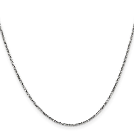 14K White Gold 22 inch 1.4mm Round Open Link Cable with Lobster Clasp Chain