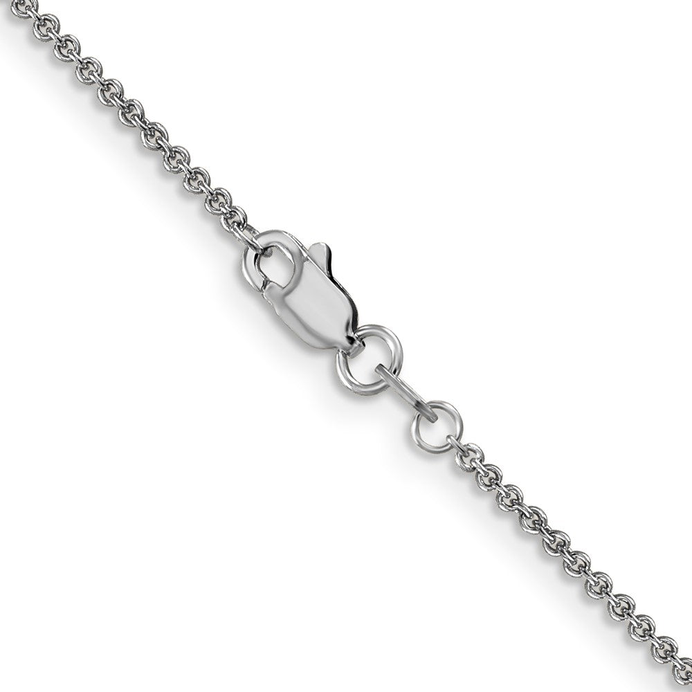 14K White Gold 26 inch 1.4mm Round Open Link Cable with Lobster Clasp Chain