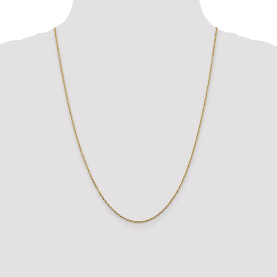 14K 24 inch 1.45mm Solid Diamond-cut Cable with Lobster Clasp Chain