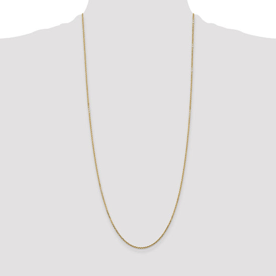 14K 30 inch 1.45mm Solid Diamond-cut Cable with Lobster Clasp Chain