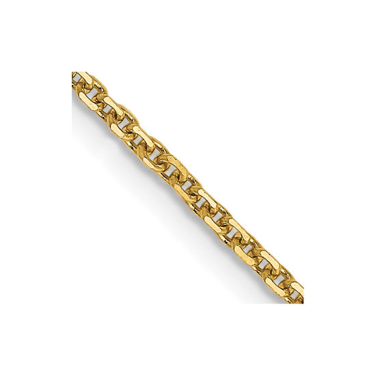 14K 30 inch 1.45mm Solid Diamond-cut Cable with Lobster Clasp Chain