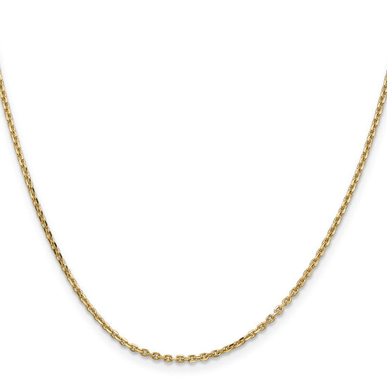 14K 30 inch 1.65mm Solid Diamond-cut Cable with Lobster Clasp Chain