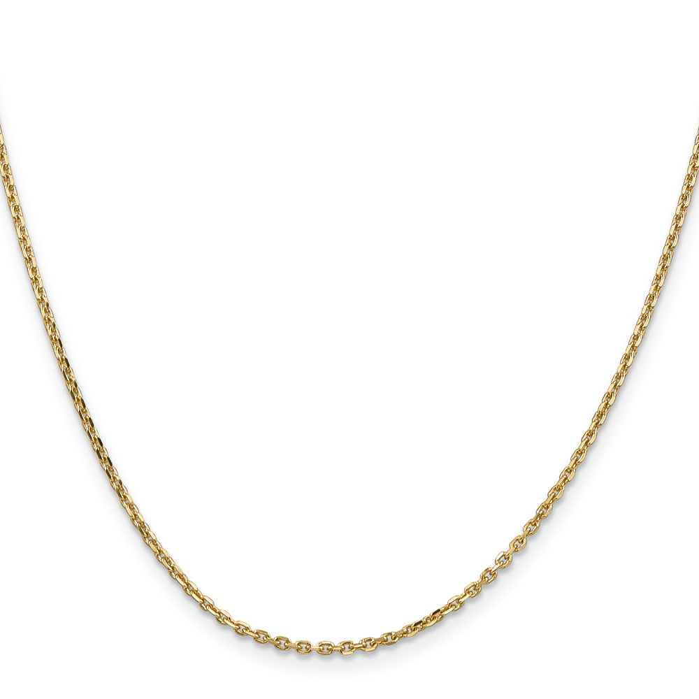 14K 26 inch 1.65mm Solid Diamond-cut Cable with Lobster Clasp Chain