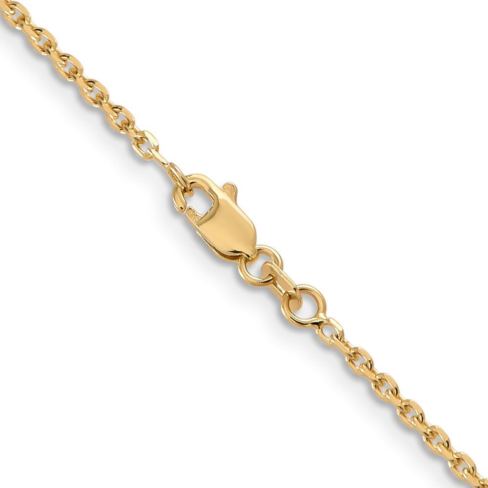 14K 26 inch 1.65mm Solid Diamond-cut Cable with Lobster Clasp Chain