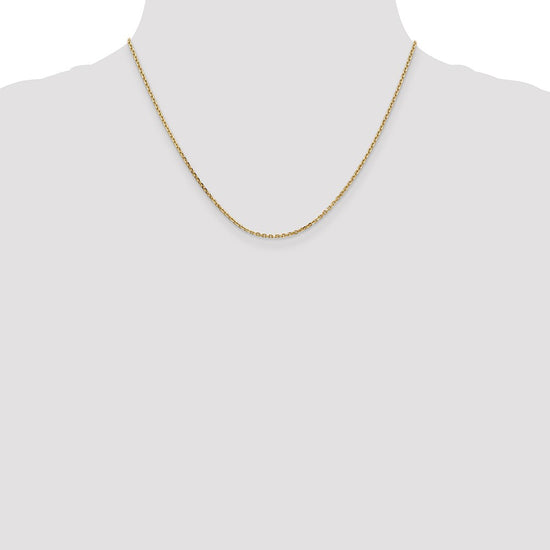 14K 18 inch 1.65mm Solid Diamond-cut Cable with Lobster Clasp Chain
