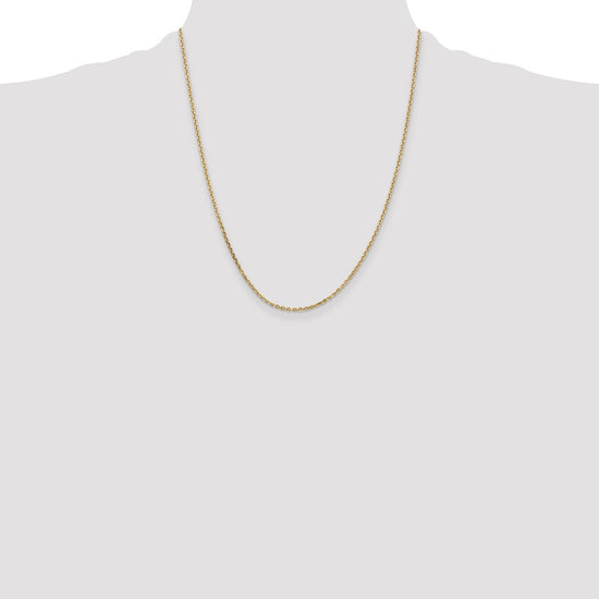 14K 22 inch 1.65mm Solid Diamond-cut Cable with Lobster Clasp Chain