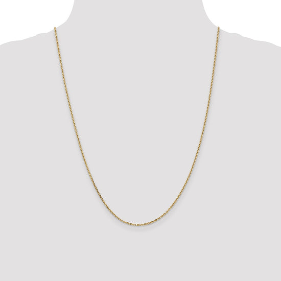 14K 24 inch 1.65mm Solid Diamond-cut Cable with Lobster Clasp Chain