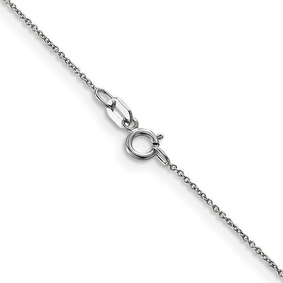 14k White Gold .75mm Round Open Link Cable Chain