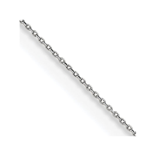 14K White Gold 20 inch .75mm Cable with Spring Ring Clasp Pendant Chain