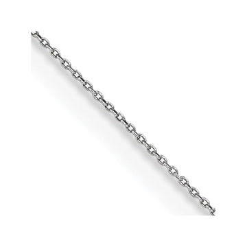 14k White Gold .75mm Round Open Link Cable Chain