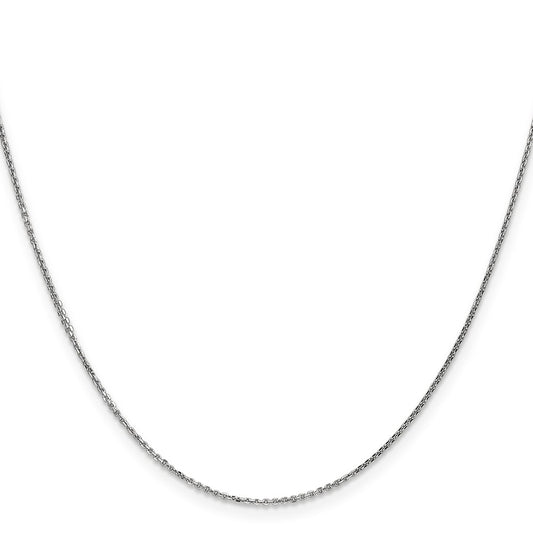 14K White Gold 30 inch .95mm Diamond-cut Cable with Lobster Clasp Chain