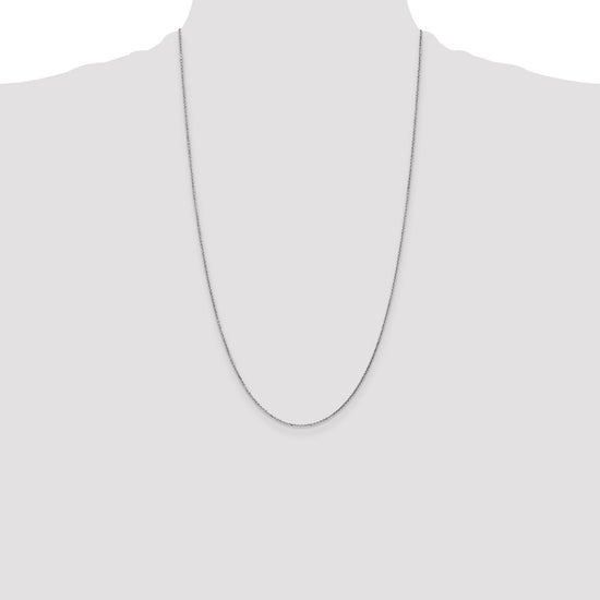 14K White Gold 26 inch .95mm Diamond-cut Cable with Lobster Clasp Chain