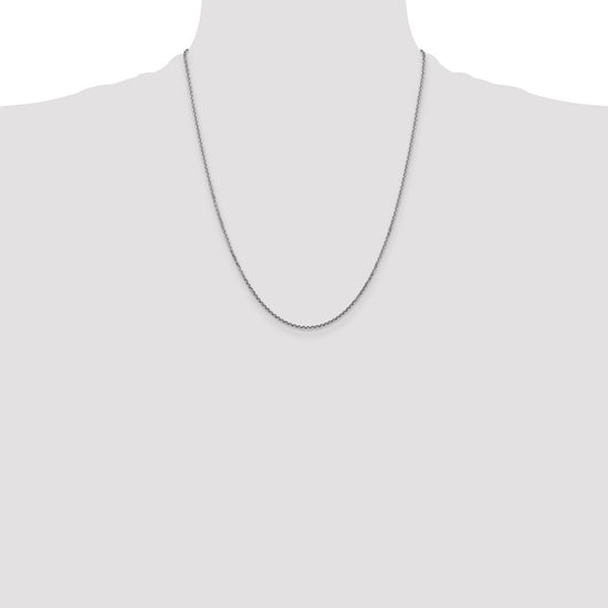 14K White Gold 22 inch 1.45mm Diamond-cut Cable with Lobster Clasp Chain