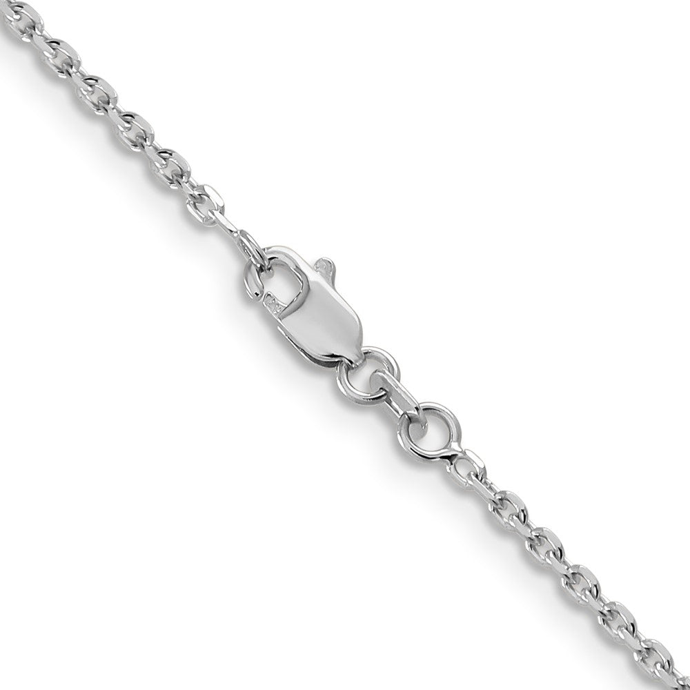 14K White Gold 26 inch 1.65mm Diamond-cut Cable with Lobster Clasp Chain
