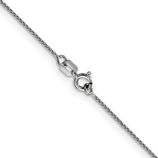 14K White Gold 24 inch .85mm Diamond-cut Spiga with Spring Ring Clasp Chain