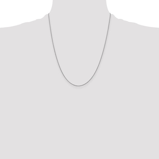 14K White Gold 22 inch .85mm Diamond-cut Spiga with Spring Ring Clasp Chain