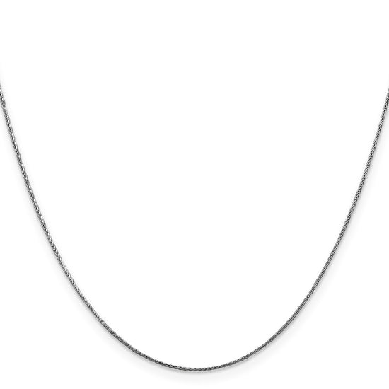 14K White Gold 30 inch .85mm Diamond-cut Spiga with Lobster Clasp Chain