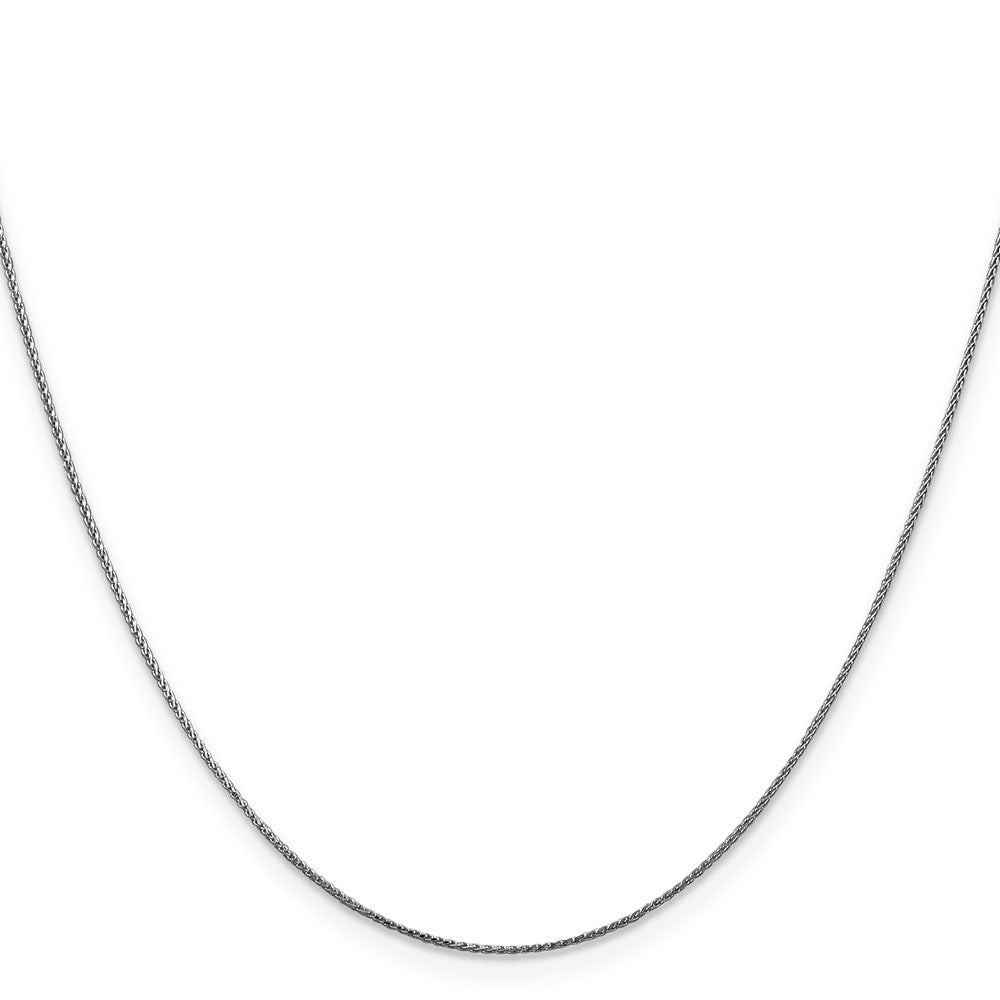 14K White Gold 26 inch .85mmDiamond-cut Spiga with Lobster Clasp Chain