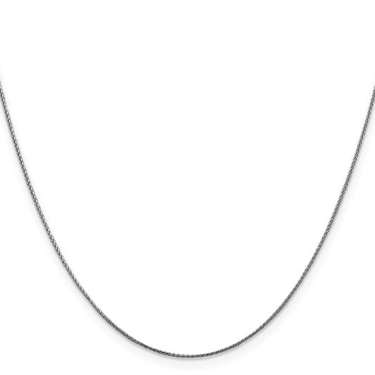 14K White Gold 22 inch .85mm Diamond-cut Spiga with Lobster Clasp Chain