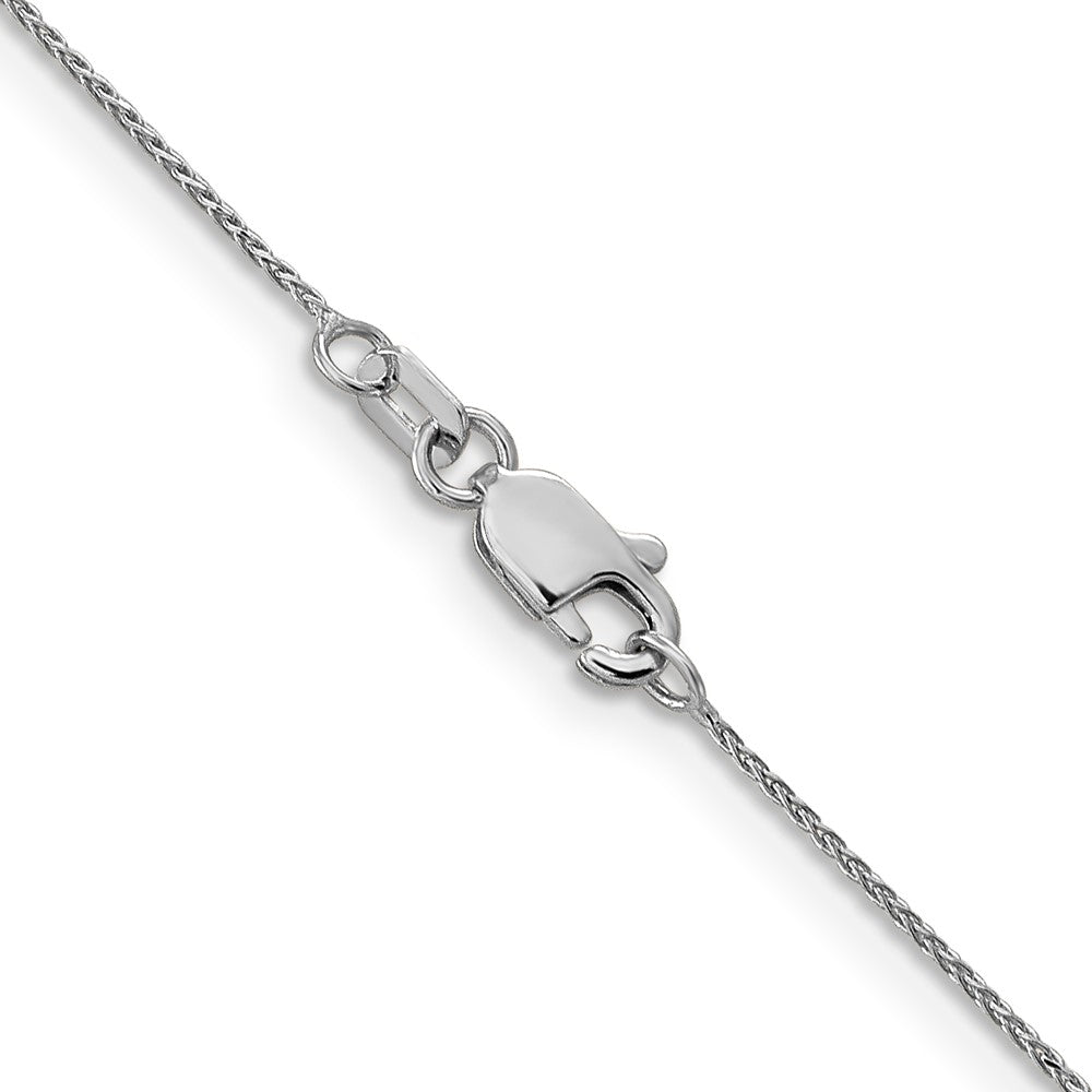 14K White Gold 26 inch .85mmDiamond-cut Spiga with Lobster Clasp Chain