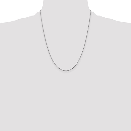 14K White Gold 22 inch .85mm Diamond-cut Spiga with Lobster Clasp Chain