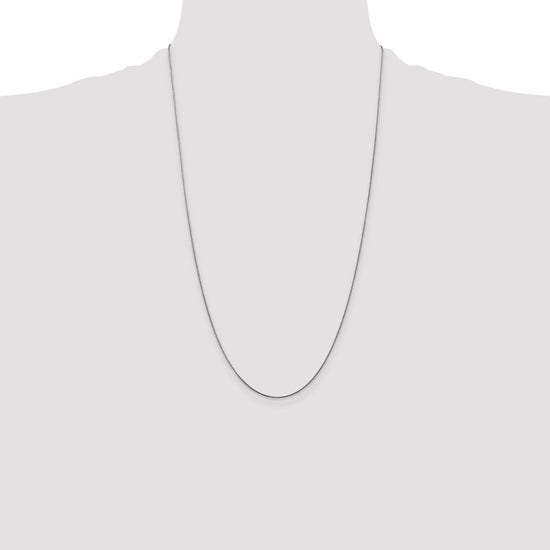 14K White Gold 26 inch .85mmDiamond-cut Spiga with Lobster Clasp Chain