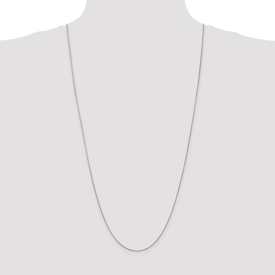 14K White Gold 30 inch .85mm Diamond-cut Spiga with Lobster Clasp Chain