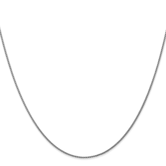 14K White Gold 26 inch 1.05mm Diamond-cut Spiga with Lobster Clasp Chain