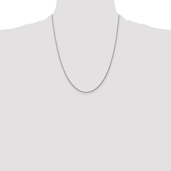 14K White Gold 22 inch 1.05mm Diamond-cut Spiga with Lobster Clasp Chain