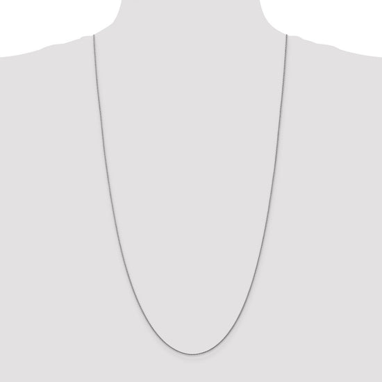 14K White Gold 30 inch 1.05mm Diamond-cut Spiga with Lobster Clasp Chain