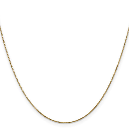 14K 22 inch .85mm Diamond-cut Spiga with Lobster Clasp Chain