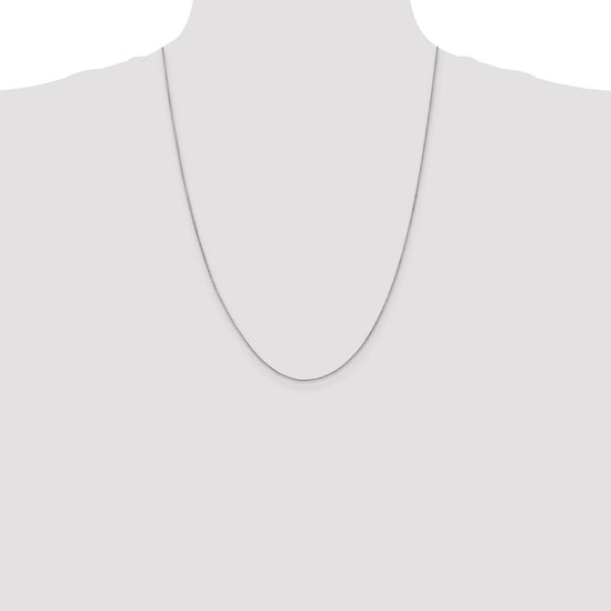 14K White Gold 24 inch .85mm Spiga with Spring Ring Clasp Chain