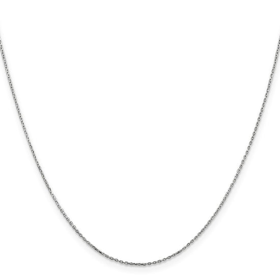 14K White Gold 22 inch .8mm Diamond-cut Cable with Lobster Clasp Chain