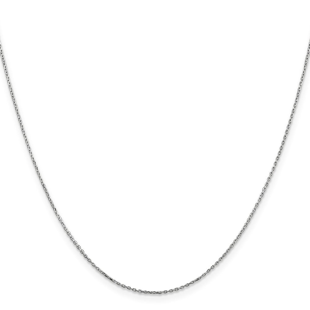 14K White Gold 22 inch .8mm Diamond-cut Cable with Lobster Clasp Chain