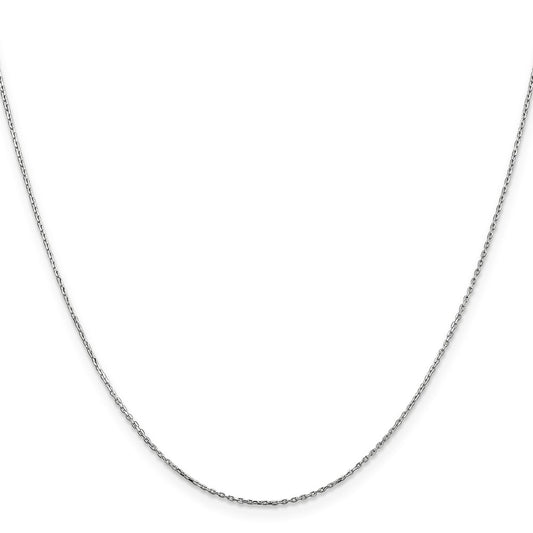 14K White Gold 22 inch .8mm Diamond-cut Cable with Lobster Clasp Chain