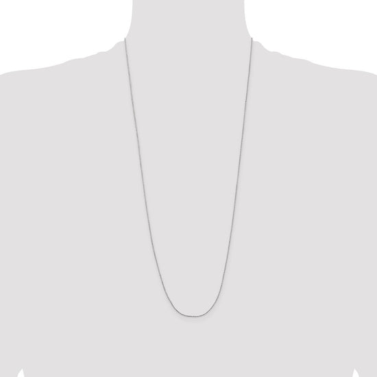 14K White Gold 30 inch .8mm Diamond-cut Cable with Lobster Clasp Chain
