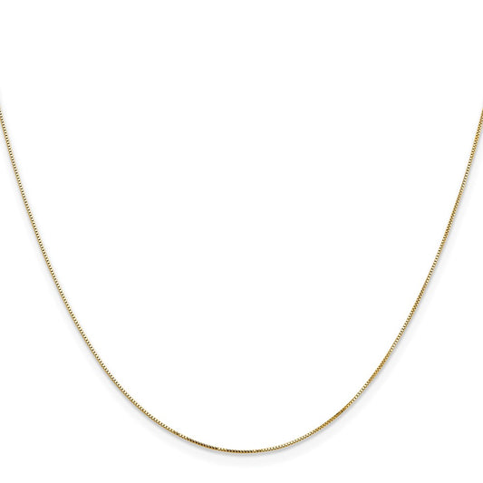 14K 24 inch .5mm Box with Lobster Clasp Chain